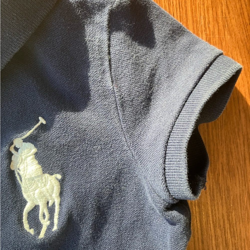 Polo Ralph Lauren Kids S 7Y girls polo dress Navy Blue original big pony logo - Picture 6 of 10